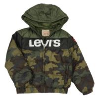 Army-khaki prošívaná šusťáková zimní bunda s kapucí Levi´s                              