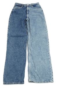 Modré wide leg high waist rifle H&M