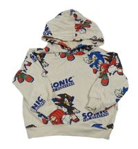 Svetlobéžová mikina so Sonicem a kapucňou