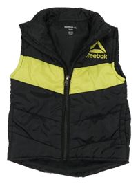 Čierno-žltá šušťáková zateplená vesta Reebok