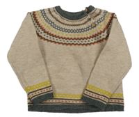 Béžový sveter so vzorom