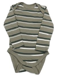 Šedo-tmavozeleno-bílé pruhované body C&A