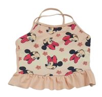 Lososový plavkový top s Minnie Disney
