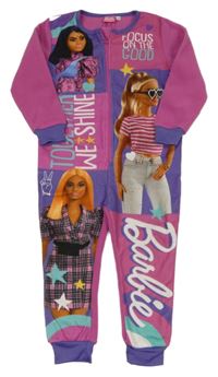 Fialovo-růžový fleecový overal - Barbie