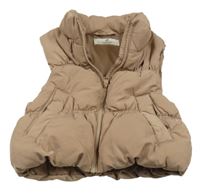 Starorůžová šusťáková zateplená crop vesta H&M