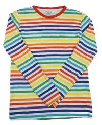 Bílo-barevné pruhované pyžamové triko 