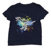 Tmavomodré tričko s dinosaurem Primark