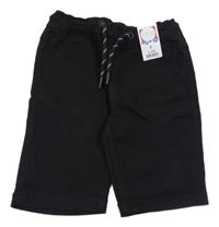 Nové - Čierne teplákovo/riflové kraťasy Matalan