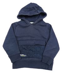 Tmavomodrá mikina s vreckom a kapucňou C&A