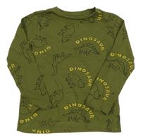 Khaki tričko s dinosaurami Sinsay