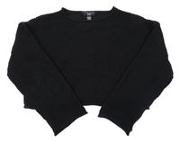 Čierny žinylkový crop sveter New Look