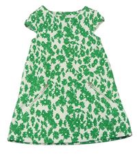 Bielo-zelené kvetované šaty Next