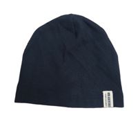 Tmavomodrá rebrovaná bavlnená čapica H&M