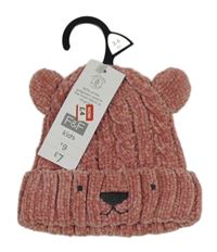 Nové - Růžová žinylková čepice s medvídkem F&F