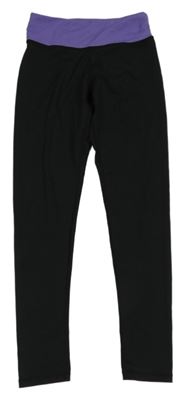 Černo-levandulové funkční sportovní legíny H&M