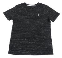 Čierno-sivé melírované tričko Next