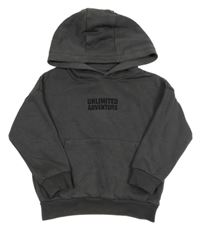 Sivá mikina s nápisom a kapucňou F&F