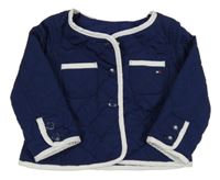 Tmavomodrá šusťáková prošívaná zateplená bunda Tommy Hilfiger