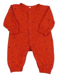 Červený overal s hviezdičkami