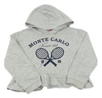 Svetlosivá melírovaná mikina s nápisom a kapucňou H&M