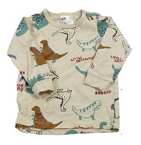 Béžové triko s dinosaury H&M
