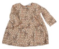 Staroružové bavlnené šaty s Bambim Disney