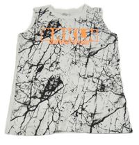 Bílo-černé vzorované tílko s nápisem Chapter Young