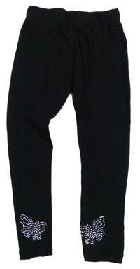 Čierne legíny s motýly z kamínků Infinity