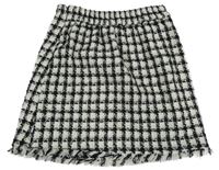 Bielo-čierna kockovaná sukňa s strapcemi Dunnes