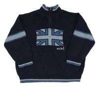 Tmavomodrý sveter s vlajkou Next