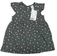 Nové - Sivé ľahké kvetované šaty H&M