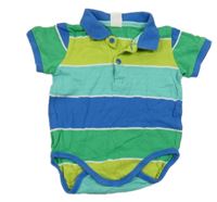 Modro-zelené pruhované body s límečkem H&M