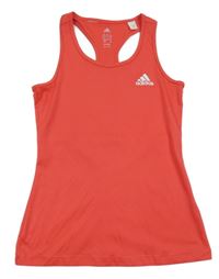 Červený sportovní funkční top s logem Adidas