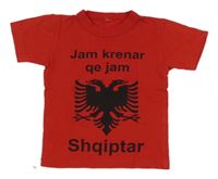 Červené tričko s potlačou