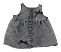 Šedé propínací riflové šaty s Bambim George