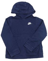 Tmavomodrá mikina s logom a kapucňou Nike
