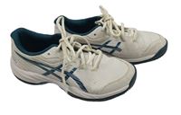 Bílo-petrolejové gelové botasky s logom Asics vel. 35
