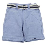Světlemodré melírované chino plátěné kraťasy s páskem PRIMARK