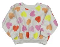 Smotanová oversize mikina so srdiečkami Matalan