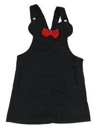 Čierne rifľové šaty s mašlí - Minnie a vreckom H&M