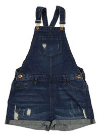 Tmavomodré riflové laclové kraťasy s prošoupáním Denim Co.