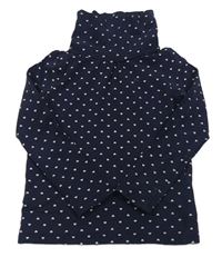 Tmavomodrý rolák so bielými srdiečkami H&M