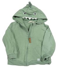 Khaki prepínaci mikina s kapucí - dinosaurus John Lewis