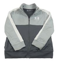 Šedo-bílo-tmavošedá thermo mikina s logem UNDER ARMOUR