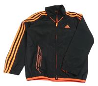 Černo-křiklavě žlutá šusťáková sportovní bunda Adidas