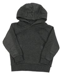 Tmavosivá melírovaná tepláková mikina s logom a vreckom a kapucňou Firetrap