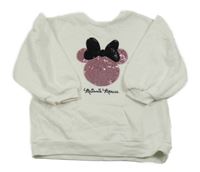Bílá mikina s Minnie s flitry