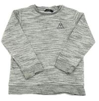 Sivo-bielo-čierna melírovaná mikina so znakom George