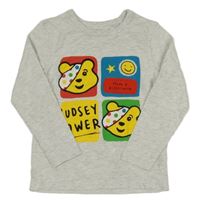 Světlešedé melírované triko s medvídkem Pudsey George