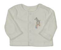 Bílá sametová propínací mikina se zebrou a duhou Matalan